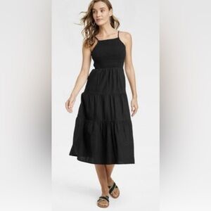 Universal Thread Black Tiered Midi Dress